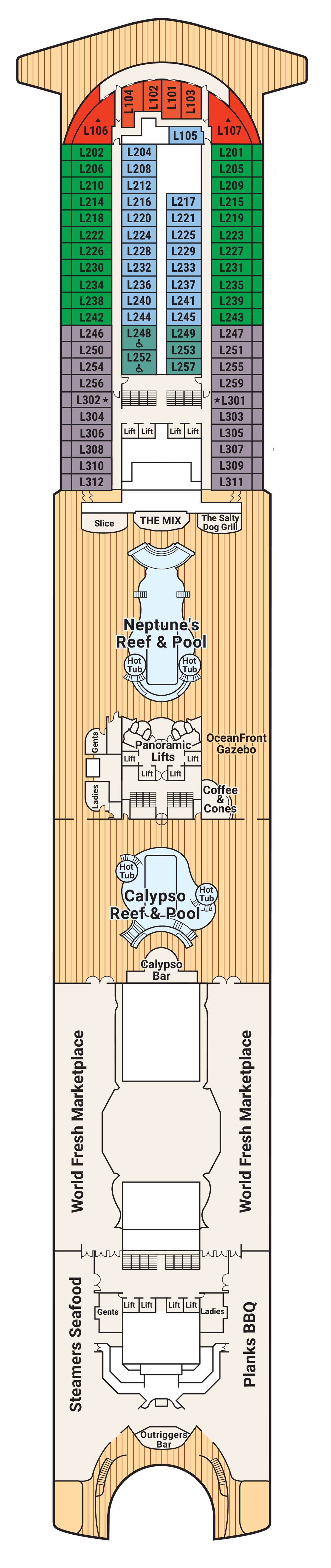 Caribbean Princess Deck 15 plan