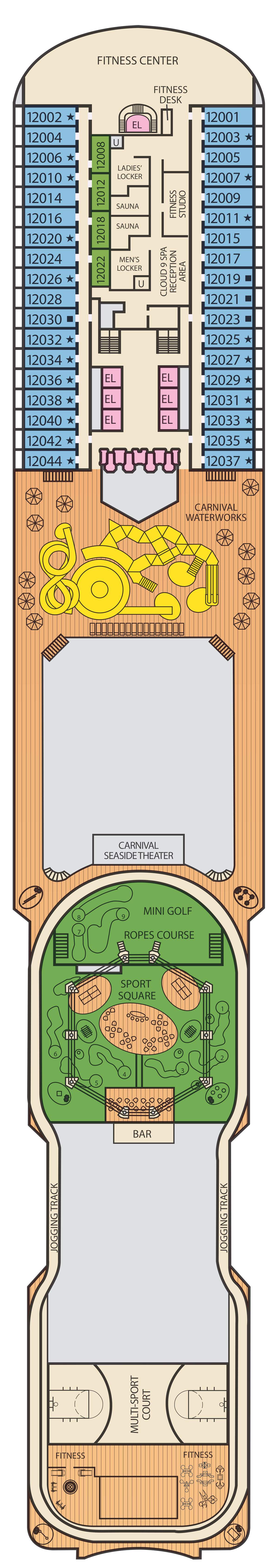 Carnival Breeze Deck 12 plan