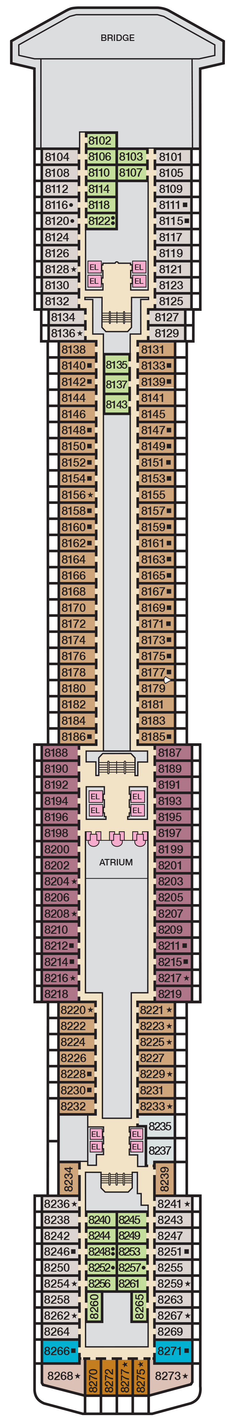 Carnival Spirit Deck 8 plan
