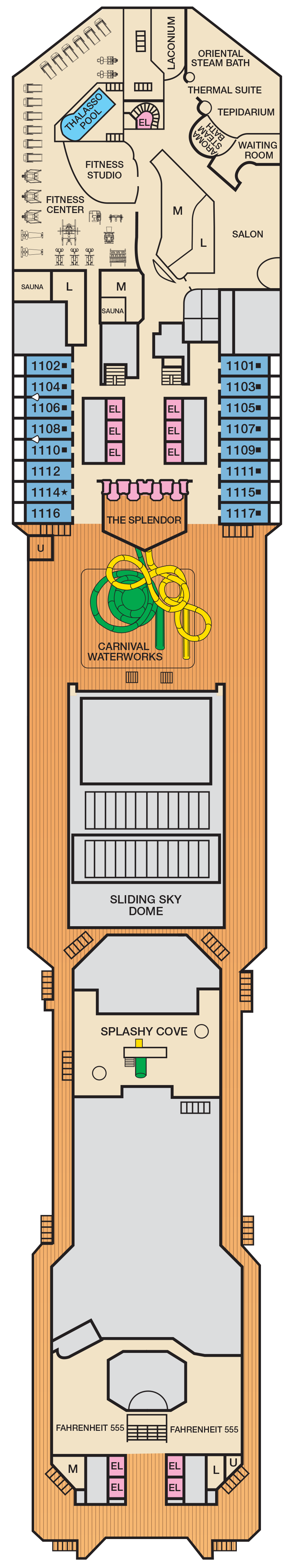 Carnival Splendor Deck 11 plan