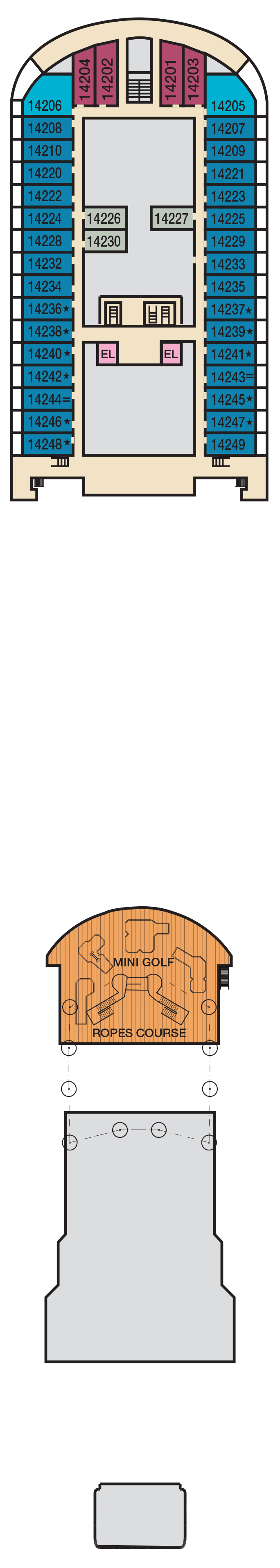 Carnival Venezia Deck 14 plan