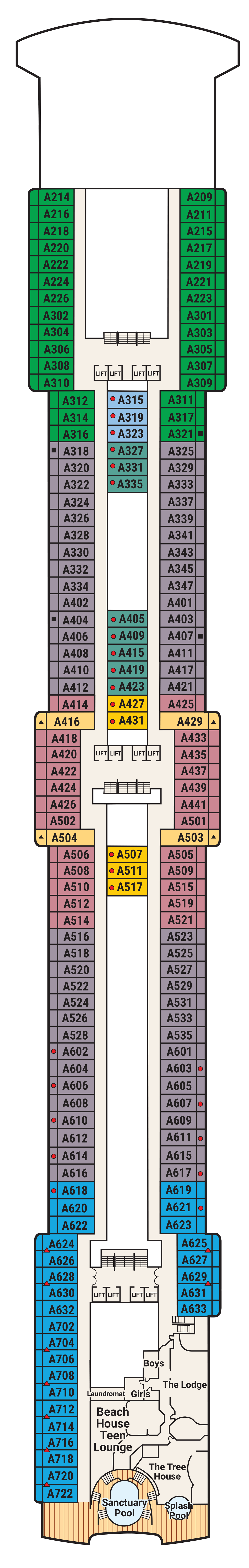 Coral Princess Deck 12 plan