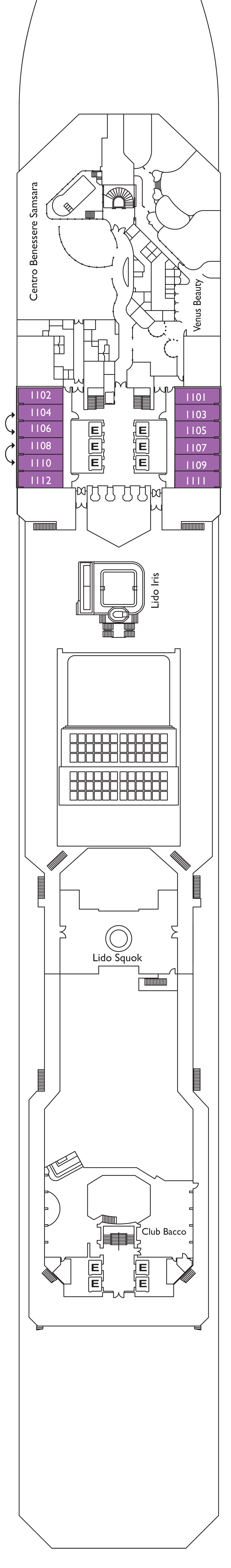 Costa Serena Deck 11 plan