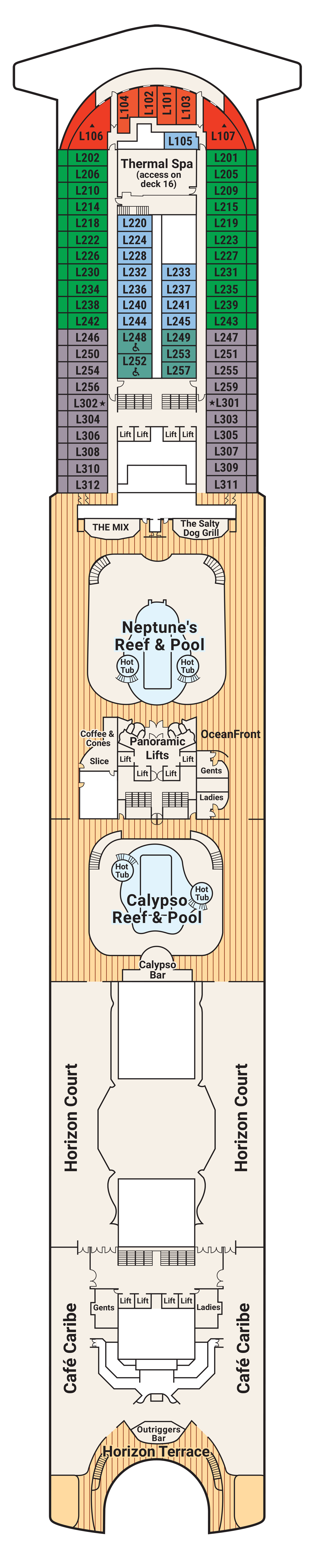 Crown Princess Deck 15 plan