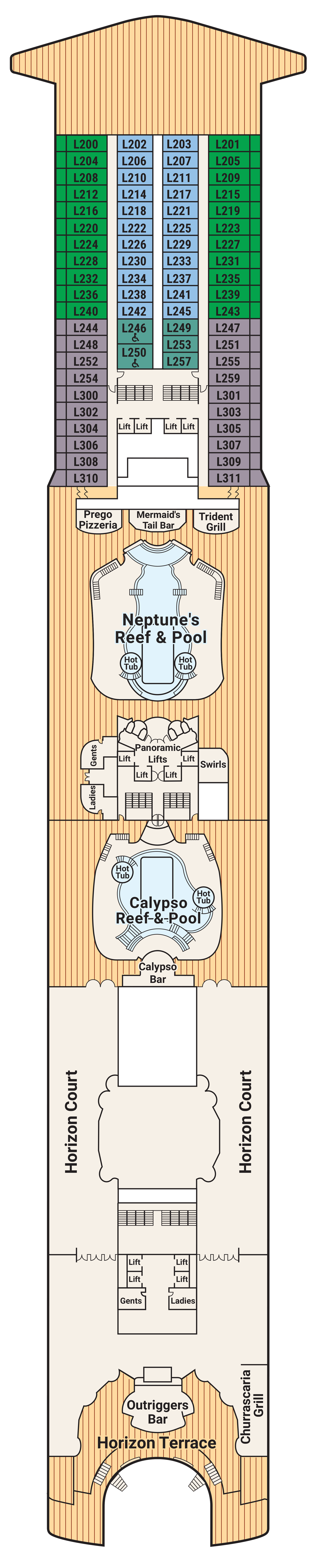 Diamond Princess Deck 14 plan