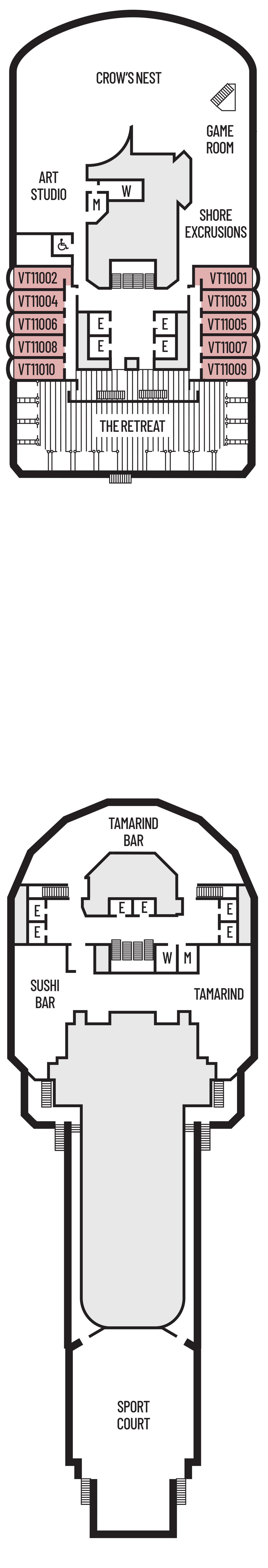 Eurodam Crow's Nest Deck plan