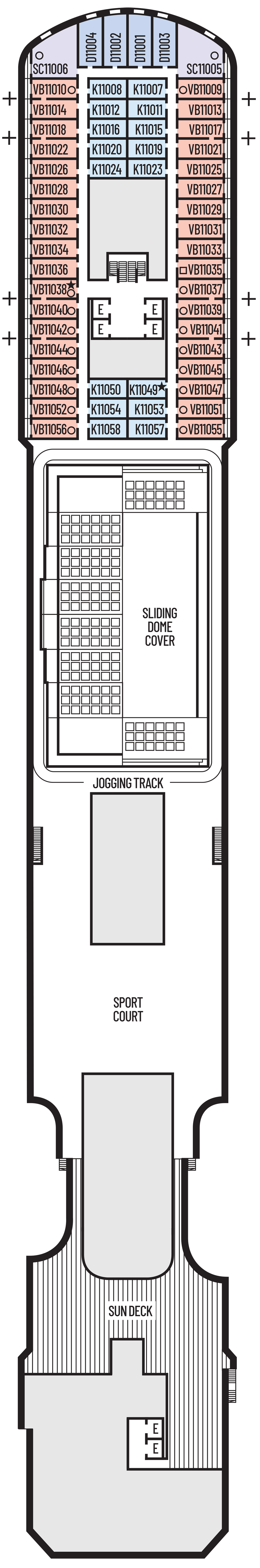 Koningsdam Deck 11 plan