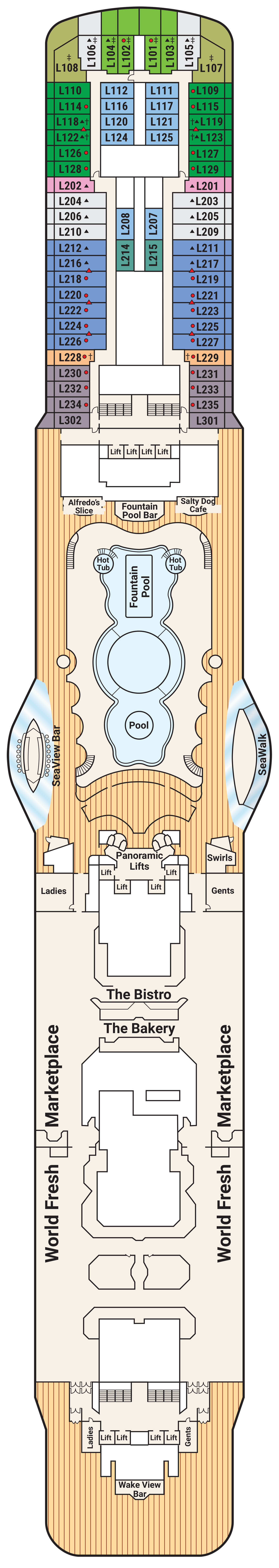 Majestic Princess Deck 16 plan
