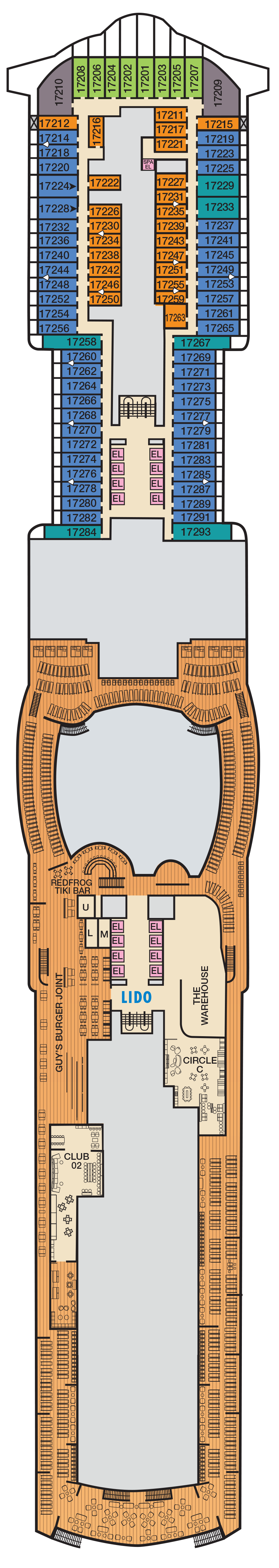 Mardi Gras Deck 17 plan