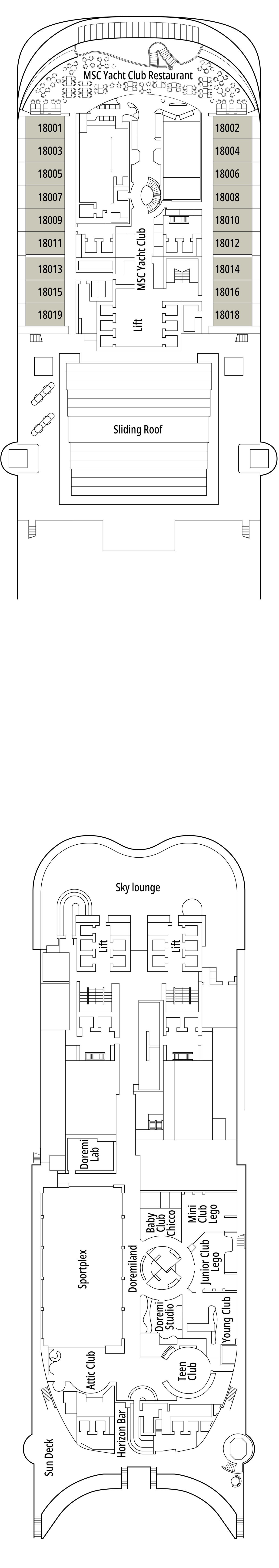 MSC Bellissima Deck 18 plan