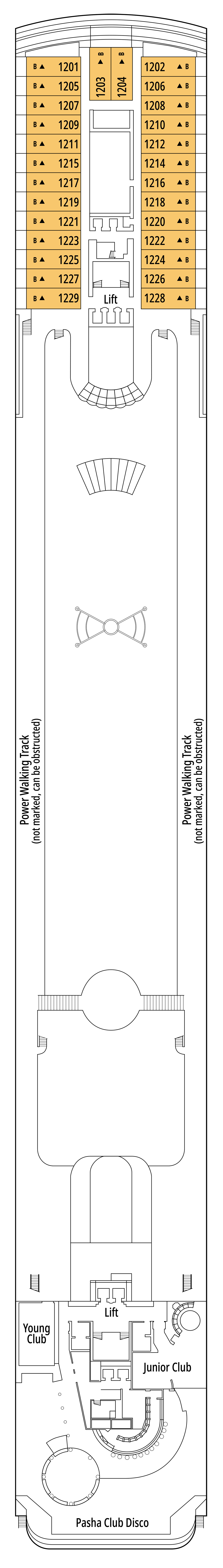MSC Sinfonia Deck 12 plan