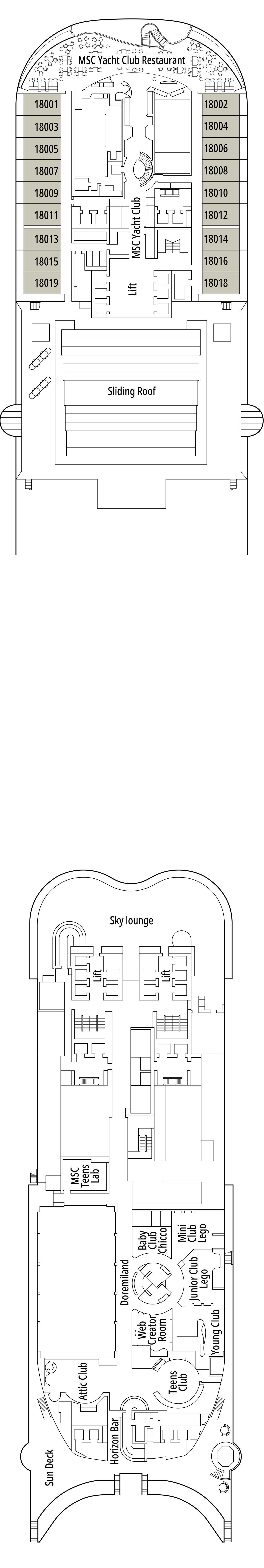 MSC Virtuosa Deck 18 plan