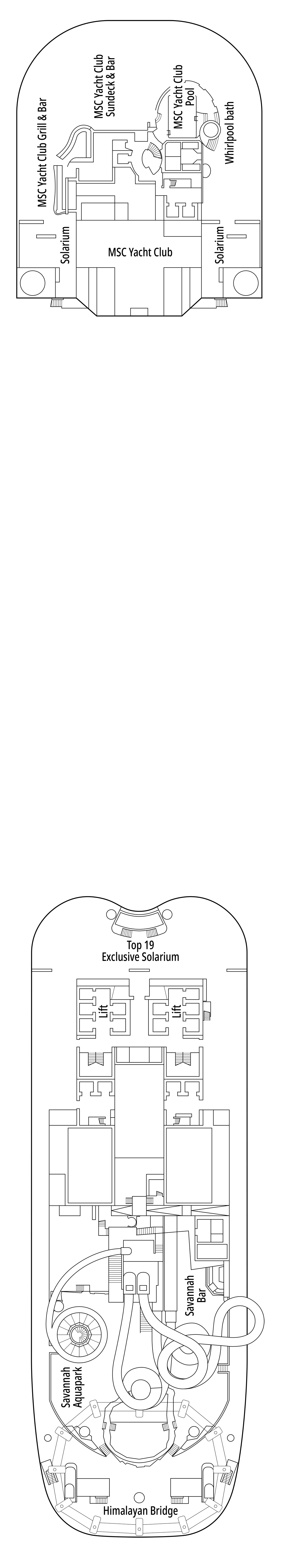 MSC Virtuosa Deck 19 (Top) plan