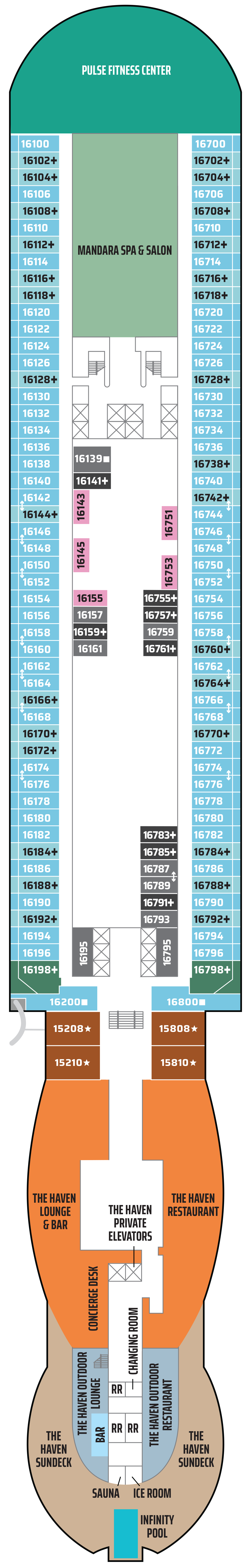 Norwegian Aqua Deck 16 plan