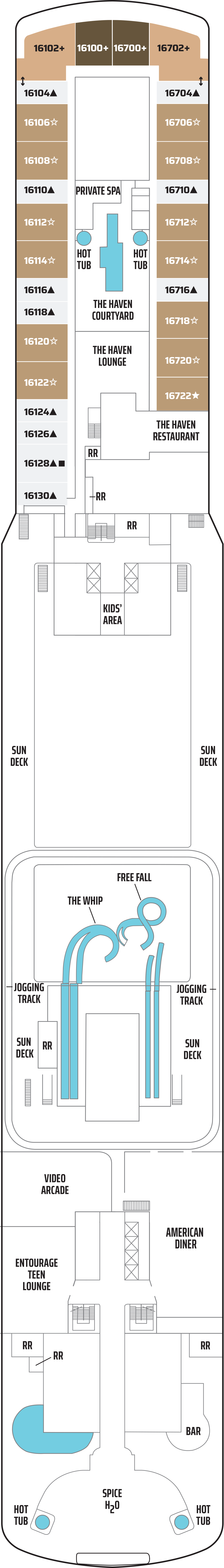 Norwegian Breakaway Deck 16 plan