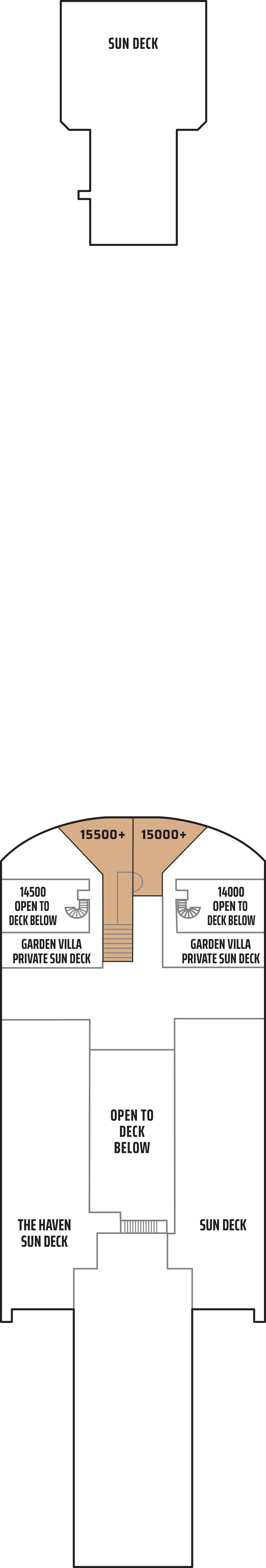 Norwegian Gem Deck 15 — Top Deck plan