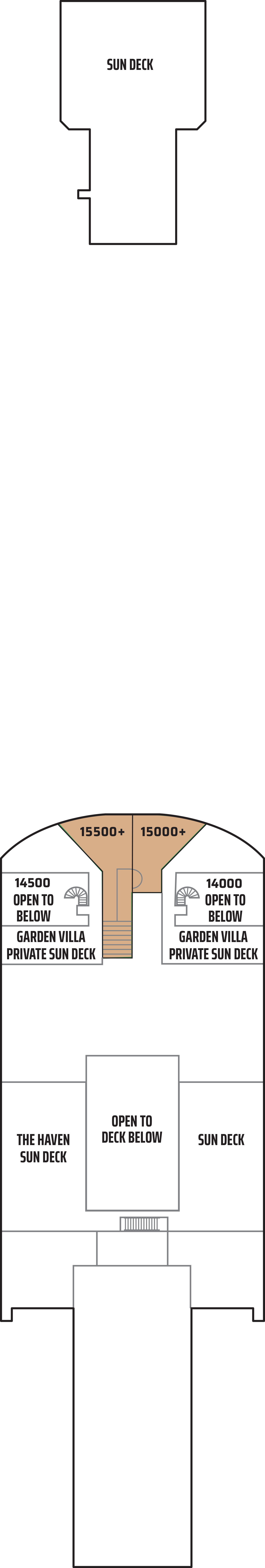 Norwegian Jewel Deck 15 — Top Deck plan