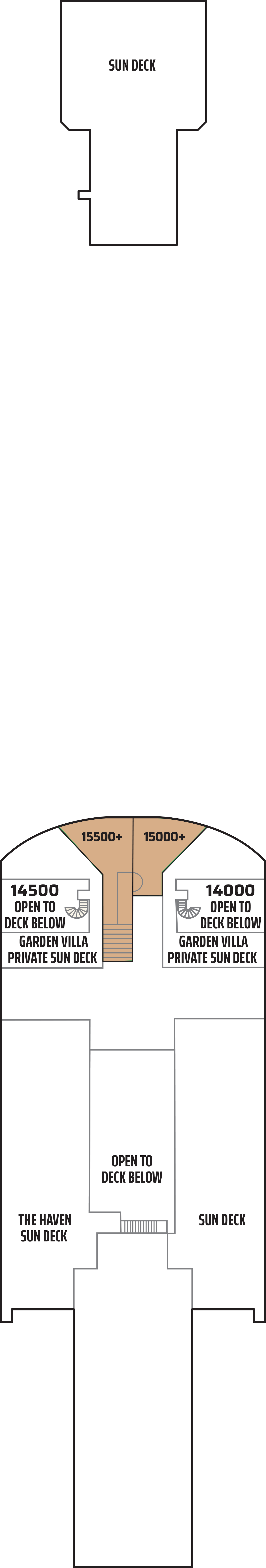 Norwegian Pearl Deck 15 — Top Deck plan