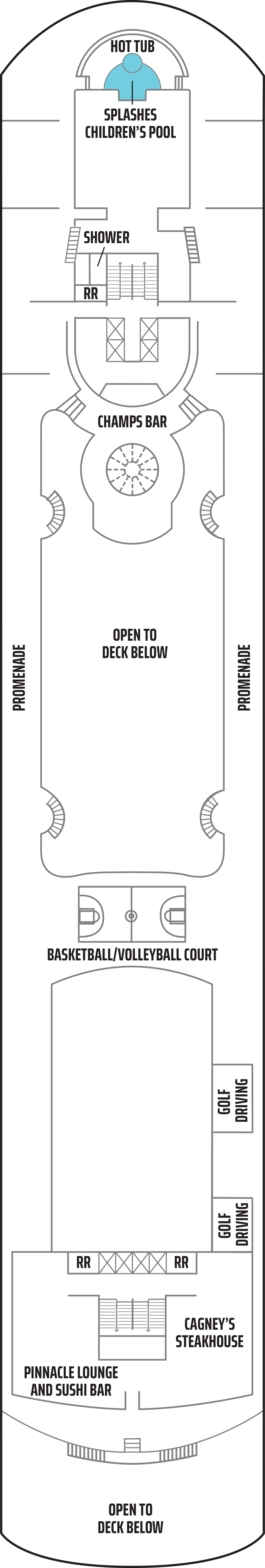 Norwegian Sky Deck 12 — Top Deck plan