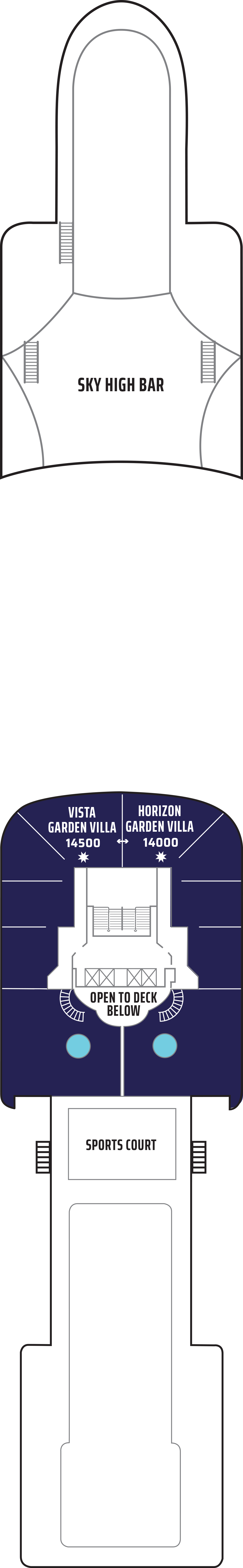 Norwegian Star Deck 14 — Top Deck plan