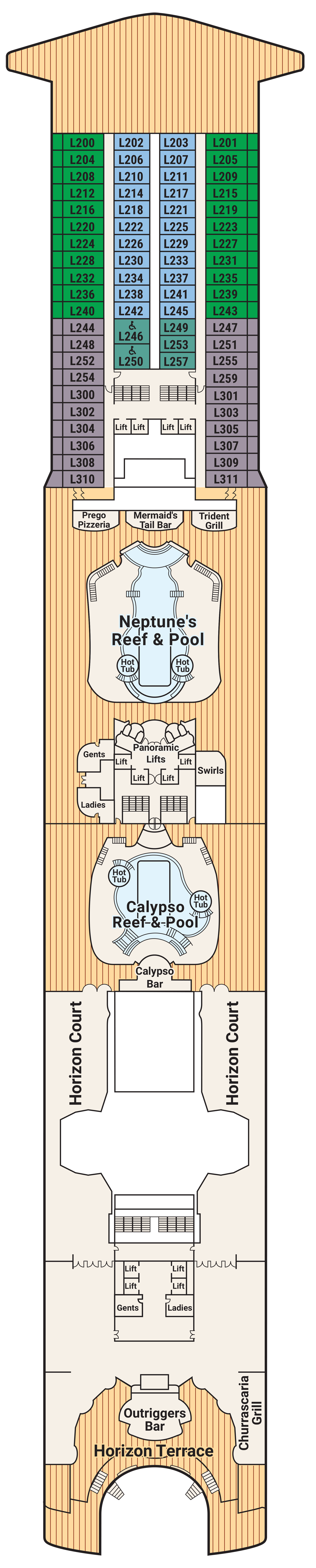 Sapphire Princess Deck 14 plan